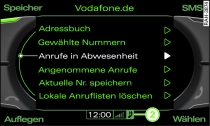 Telefonnummer aus einer Liste wählen